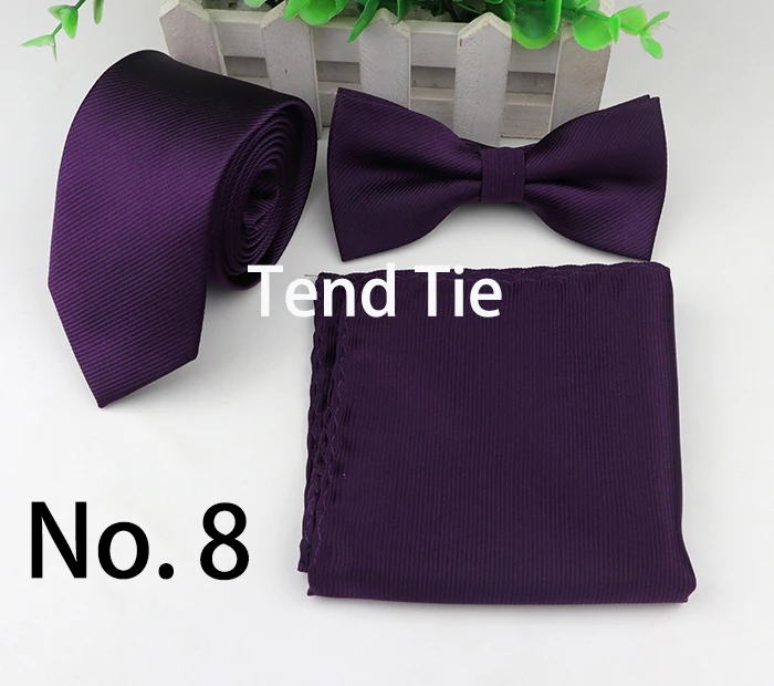 Strip Colorful Neck Tie Set For Men Slim Necktie Bowtie Handkerchief Suit Ties Cravat Butterfly Corbatas