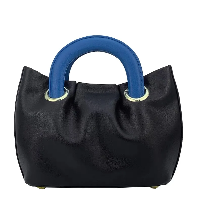 

2021 дизайнерская сумка через плечо с верхней ручкой, женский клатч, кошелек, Высококачественная мягкая складная сумка с цветным блокировкой ...