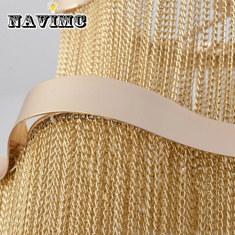 

Modern Golden Luxury Chandeliers Linting for Living Room Chandelier with Silver Fringe for Bedroom Kitchen Aluminum Light