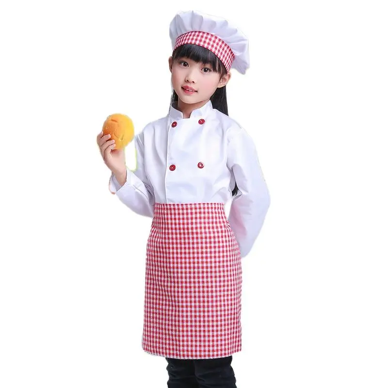 Шеф-повар пальто с длинным рукавом рабочая детская одежда комбинезоны наряды