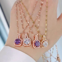 Stone Necklaces Pendants Hot Sale Gold Color Fashion Brand Vintage Cubic Zirconia Jewelry for Women Choker Necklace