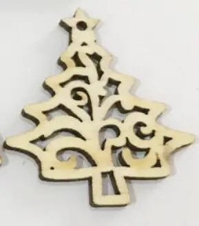 4.5X4CM 10 шт. деревянные новогодние подвесные украшения DIY ремесло Незавершенное предварительно просверленное дерево для детей дерево украшение рождественское ручное творчество поставки - Цвет: 4.5X4CM