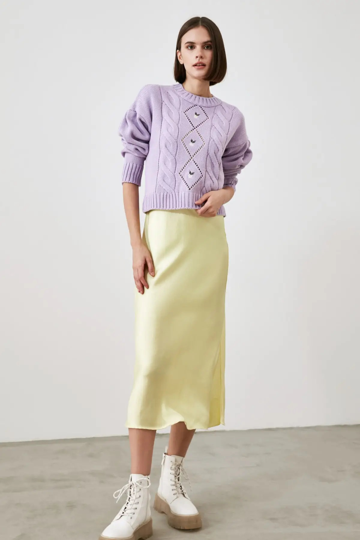 

Trendyol Mesh Detailed Knitwear Sweater TWOAW21KZ2567