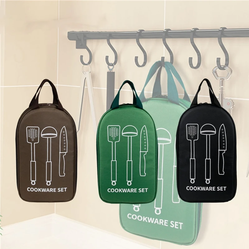 

F1FD Outdoor Portable Barbecue Utensils Organizer Camping Hiking Tableware Storage Bag Cookware Carry Case