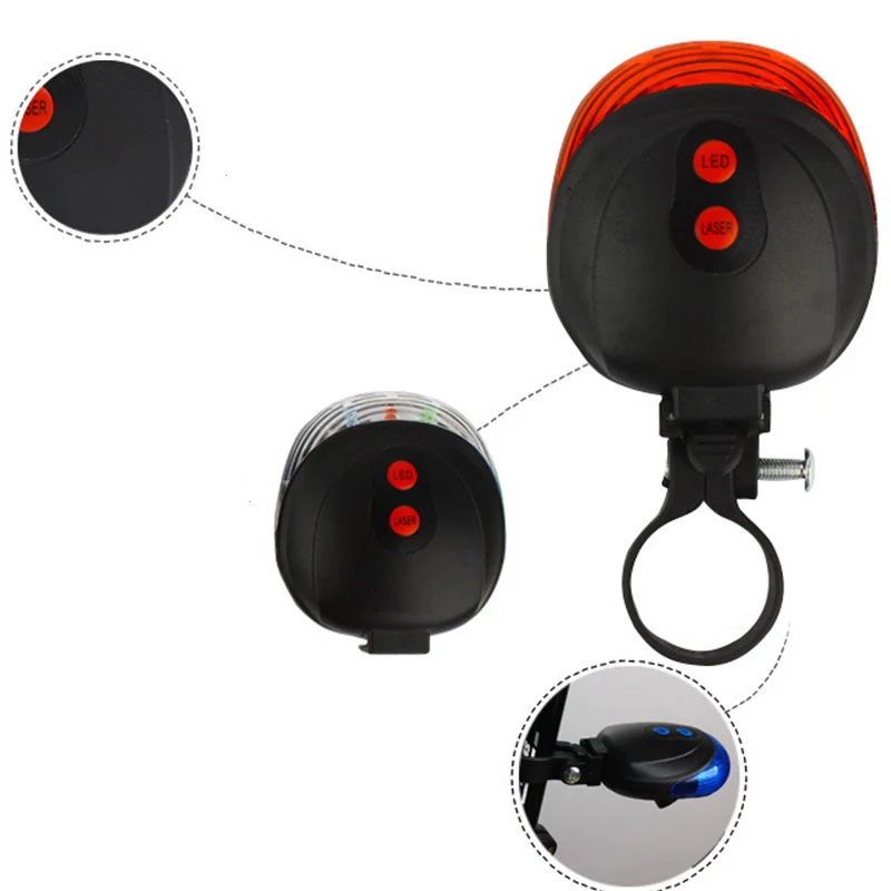 Задсветильник фонарь для велосипеда водонепроницаемый задний горного с 5