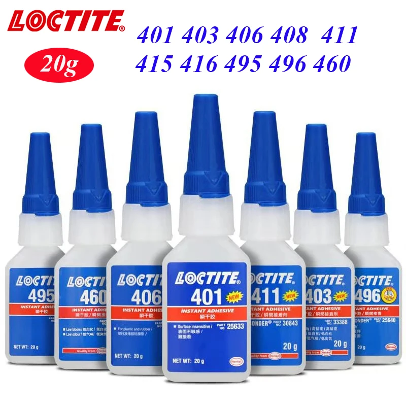 

Super Glue 401 Repairing Glue Instant Adhesive Loctite Self-Adhesive 403 406 408 411 414 415 416 For Metal Plastic Rubber 20ml