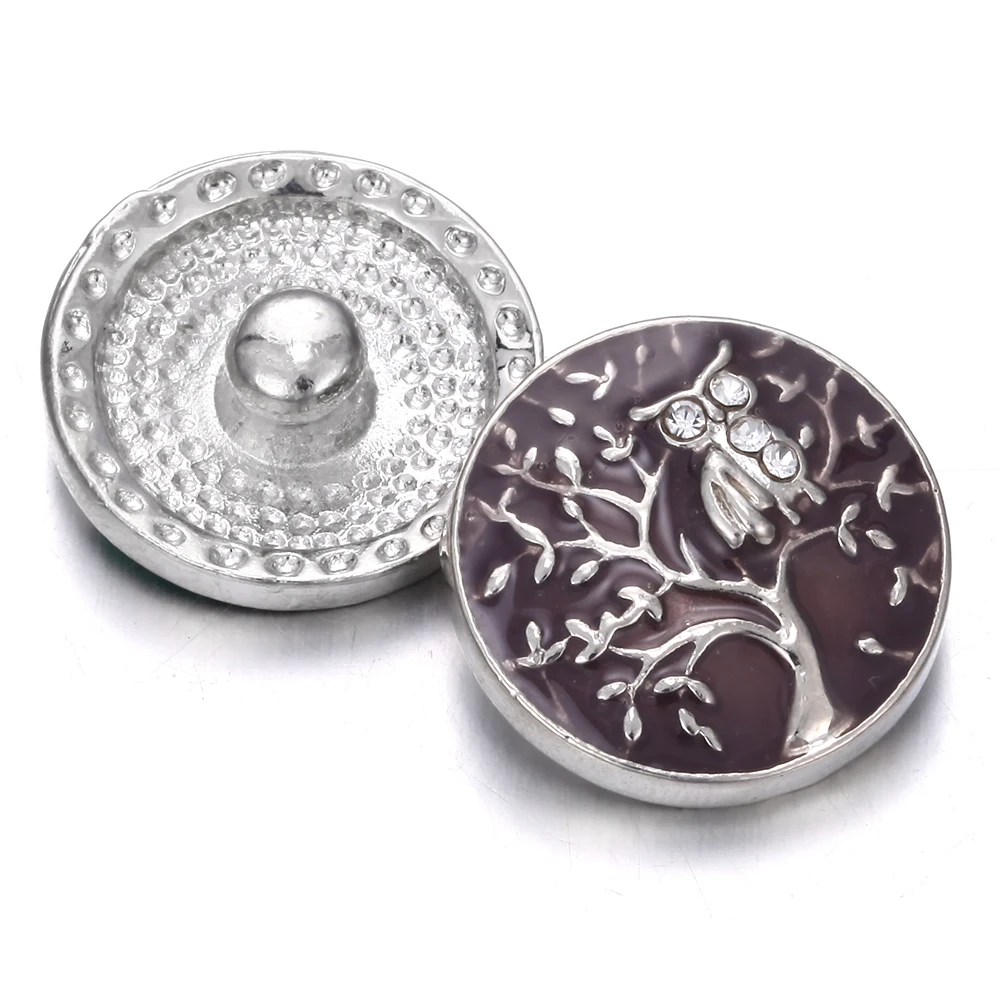 6 шт./лот оснастка Кнопка ювелирные изделия новейший DIY 18 мм смешанный цвет сова