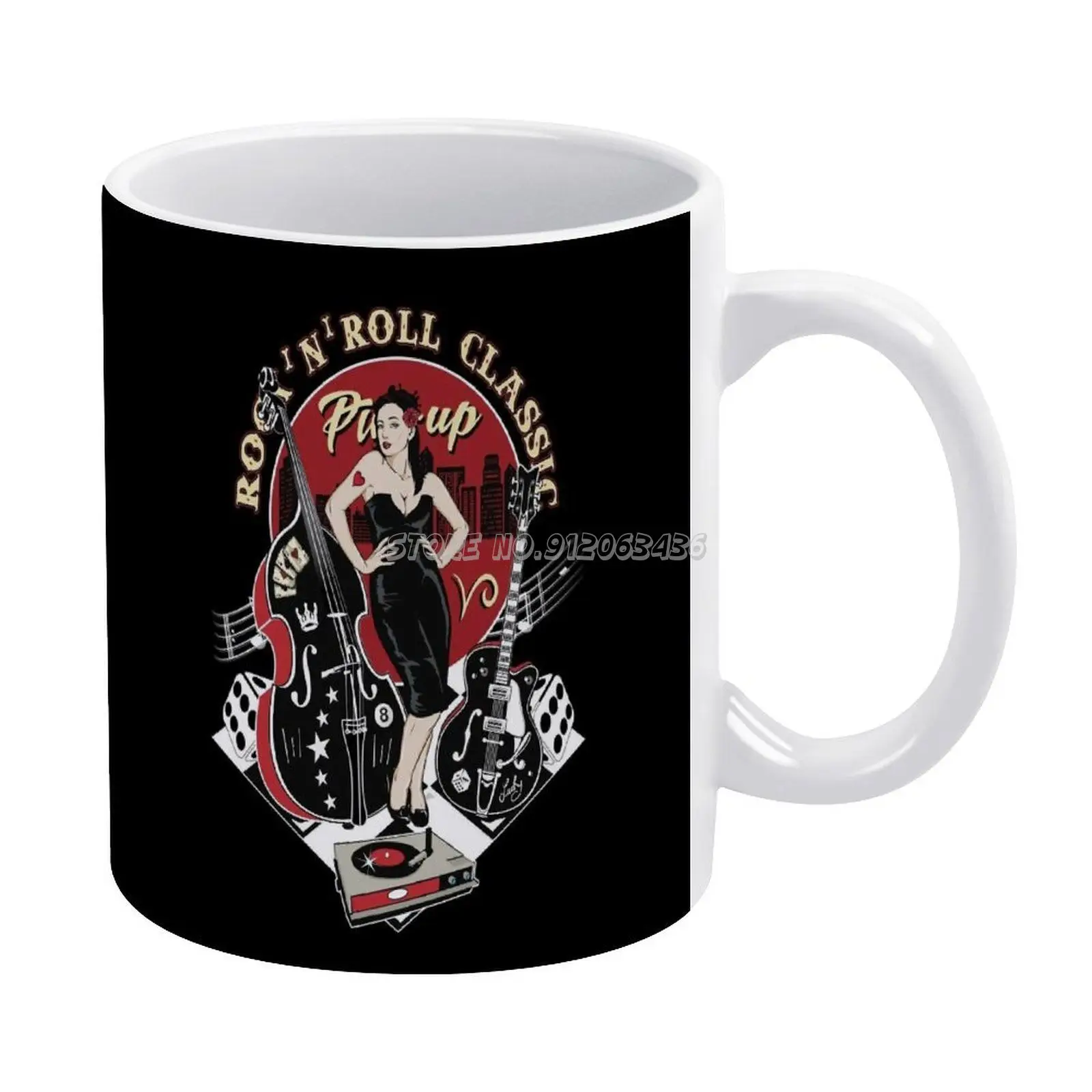 

Кофейные кружки Pin Up Girl 1950s Hop вечерние 50s 60s и Roll, индивидуальная чашка, чашка для чая, чашка для горячих напитков, креативная посуда для напитк...