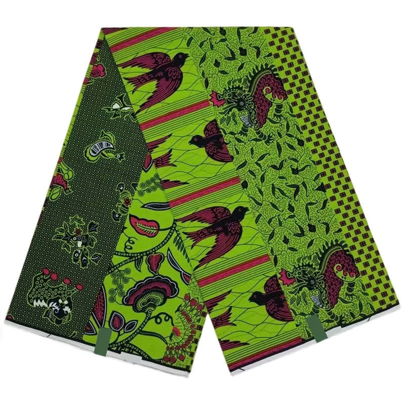 

Latest Style African Wax Guarantee 100% Cotton Fabric 2021 High Quality Batik Ankara Fabrics 6 Yards/lot For Sewing Wax-H140