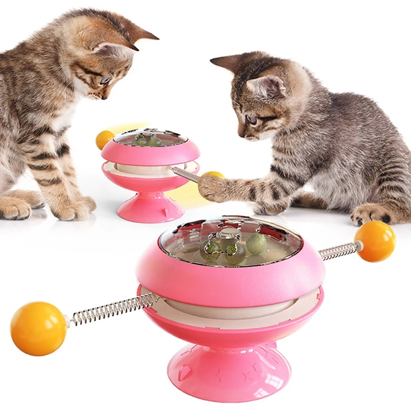 

Interactive Cat Turntable Toy Rotating Funny Windmill Cat Toy Kitten Catnip Toy Cat Ball Toy Fun Pet Supplies