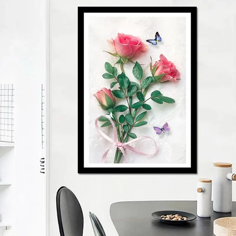 

21New Diamond 5D Painting Full Drill Three Dimensional New Flower Of Modern Art Embroidery Rhinestone Picture Mosaic Decoration