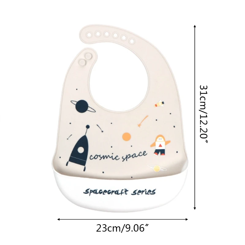 

Baby Cartoon Waterproof Bibs Food Grade Silicone Adjustable Burp Apron Newborn Boys Girls Feeding Saliva Towel