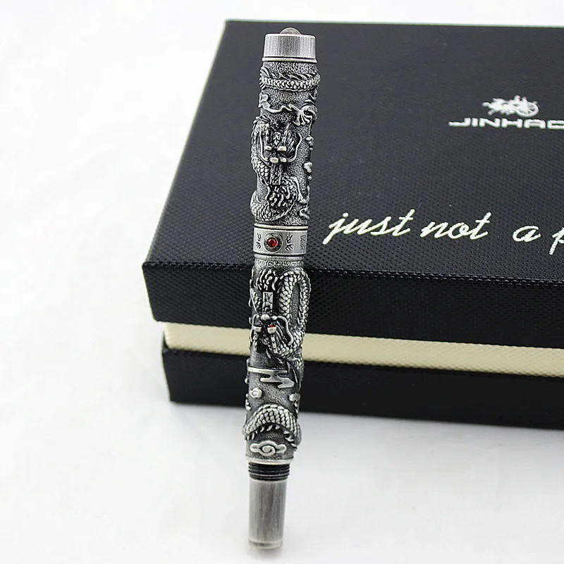 Jinhao винтажная старинная серая авторучка двойной дракон каллиграфия Fude Nib