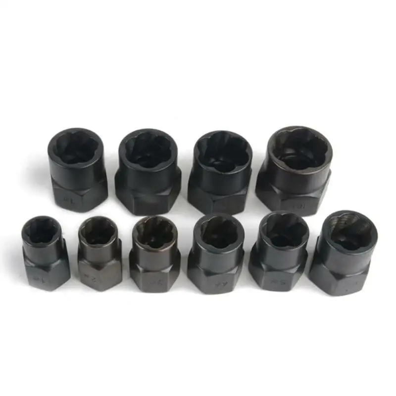 

Repair Nut extractor Stud Socket Tool Accessories 10pcs Black Aluminum alloy Bolt