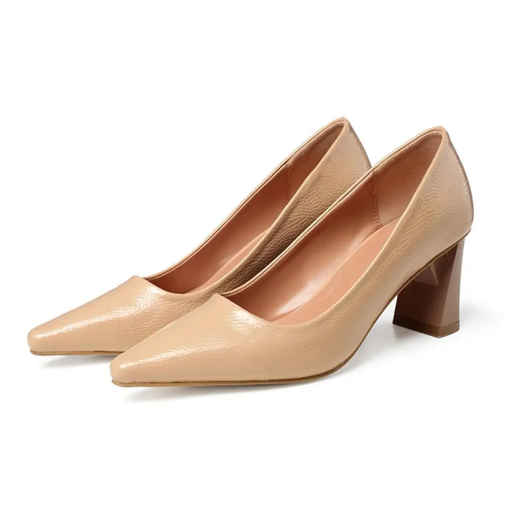 Сезон весна-осень женская обувь из лакированной кожи с ткань удобный толстый