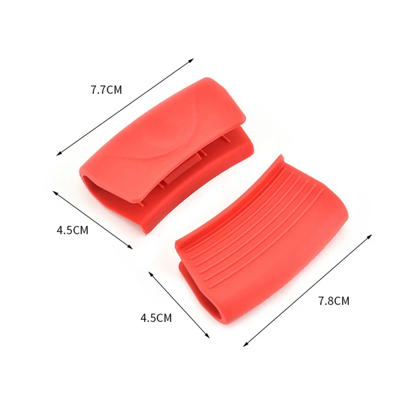 

2 Pieces Anti-hot Tools Microwave Insulation Non-slip Kitchen Utensil Silicone Handle