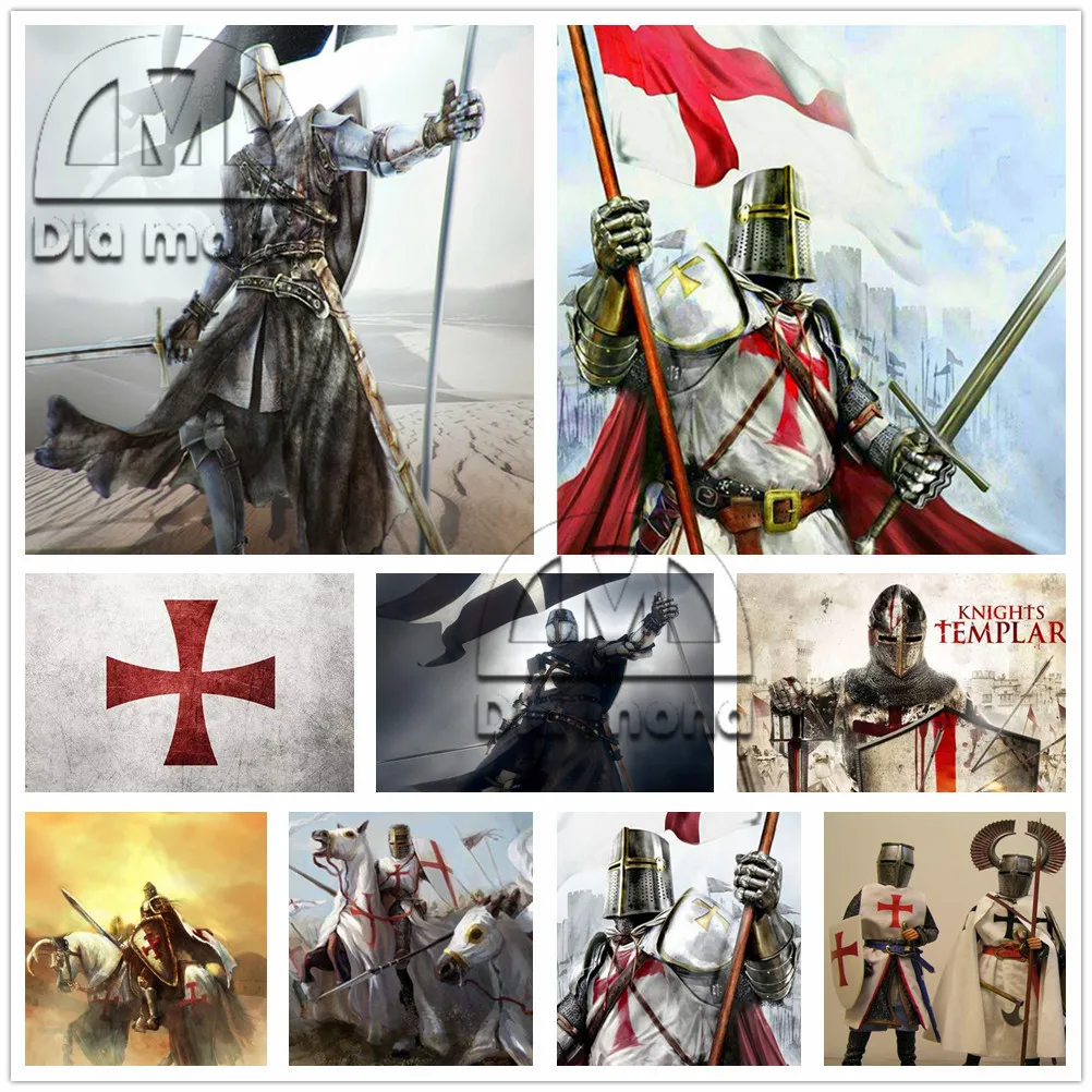 

Full Drill Warrior Diamond Painting Full Drill Diamond Embroidery Cross Stitch Crusader Knight Diy Mosaic Art Home Decor Crafts