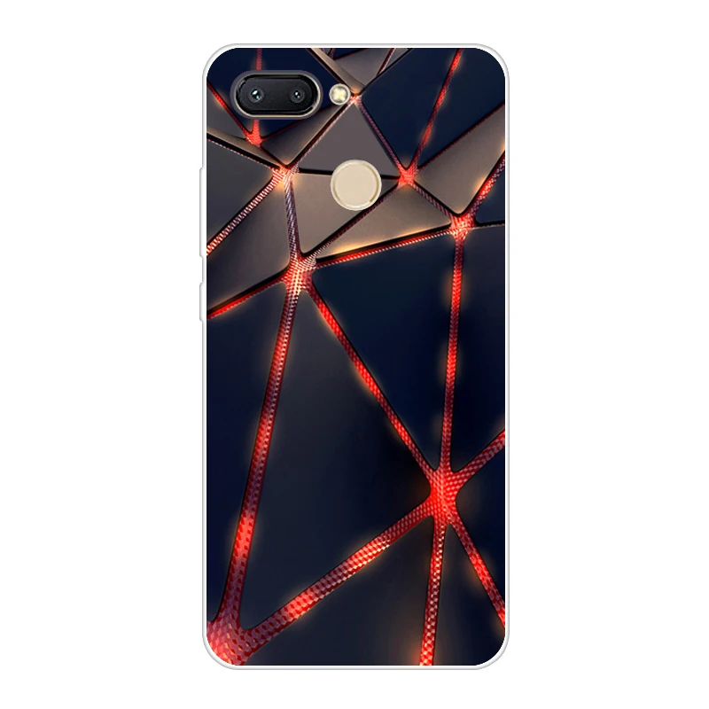 Черный Темный чехол для Xiaomi Redmi 6, мягкий силиконовый чехол для Xiaomi Redmi6 5,4", задняя крышка - Цвет: Черный