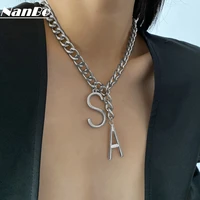 gold letter name men necklace set for women cuban link chain custom jewelry tennis collar collier aesthetic popsocket necklaces