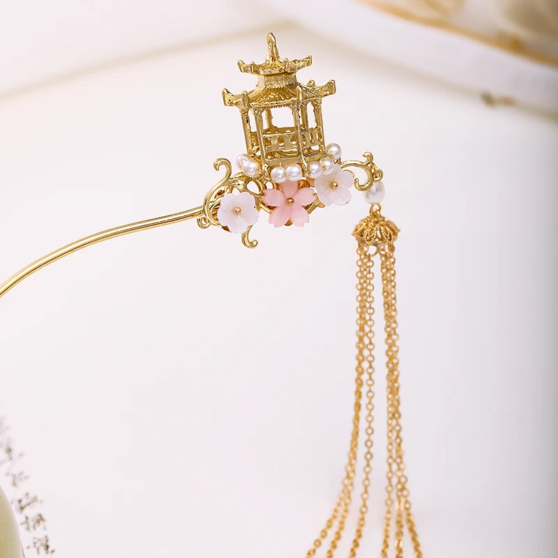 Винтажные тиары золотого цвета шпильки для волос с длинной кисточкой вилки