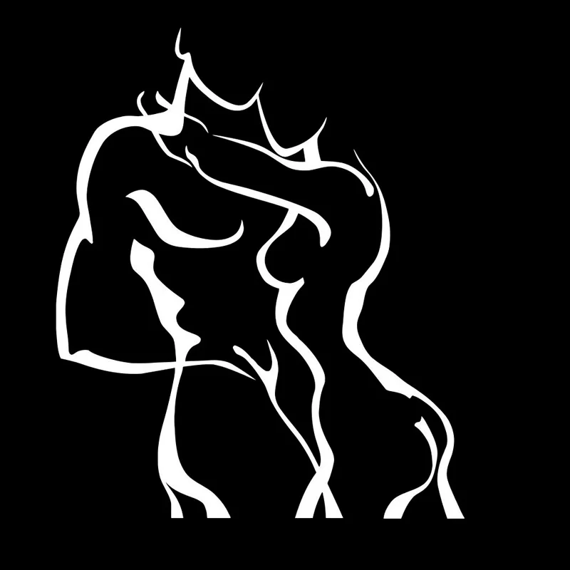 

Car Stickers Couple Romantic Car Styling Accessories Car Stickers PVC Creative Decals Waterproof Sunscreen Black/white,17cm*14cm