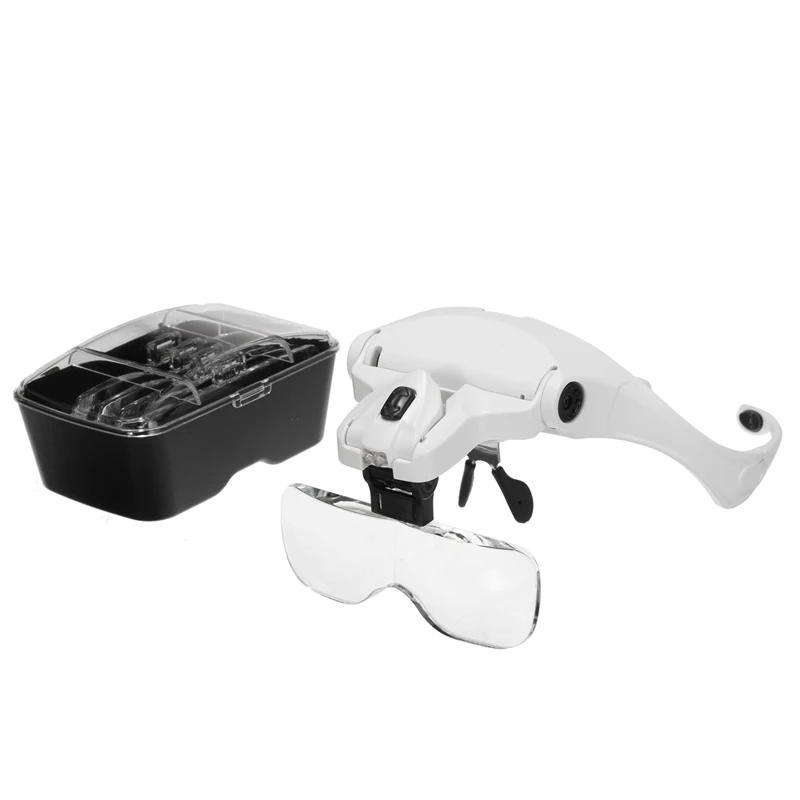

5Lens Magnifier Glasses Optical Glass Tool Repair Reading Magnifier Adjustable Reading Jewelry Magnifier LED Light