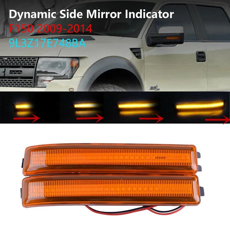 

Rear view mirror indicator, dynamic intermittent led, side mirror intermittent led, Ford F150 2009-2014 9l3z17e749ba
