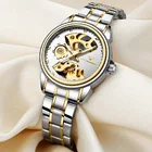 FNGEEN дизайнерские роскошные женские часы-скелетоны в античном стиле автоматические часы женские стальные водонепроницаемые деловые механические наручные часы