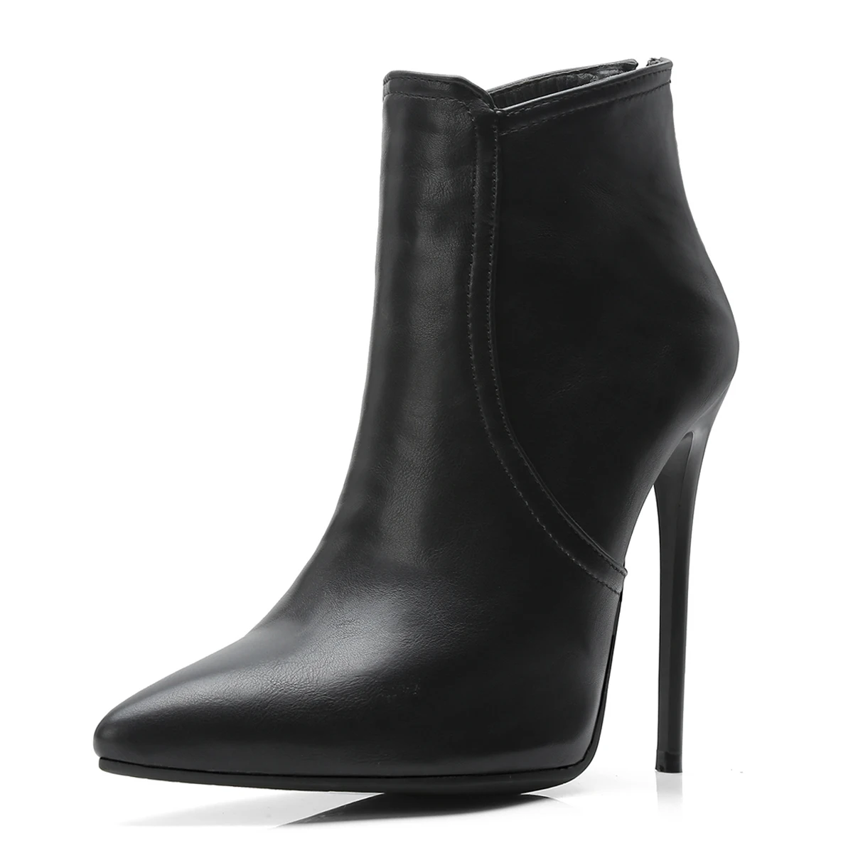 

Полусапожки оверсайз из искусственной кожи на очень высоком каблуке, на шпильке, цвета хаки, с острым носком, на молнии