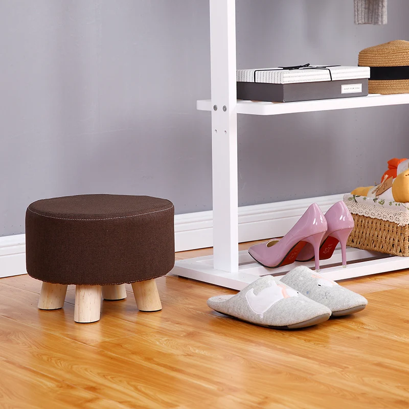 Современный роскошный мягкий стул для ног скандинавский круглый тканевый