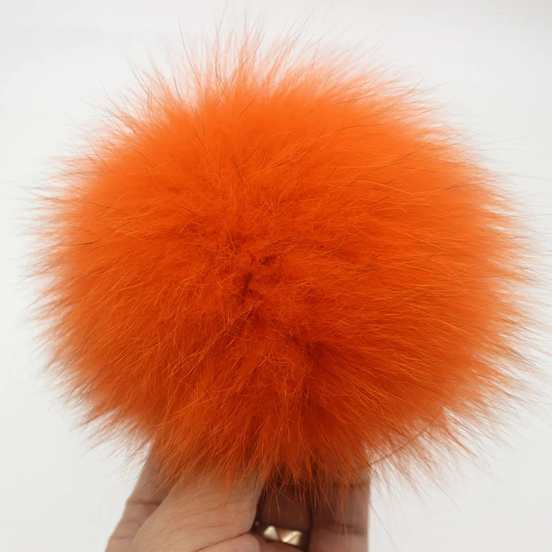orange fox DIY 13 см 15 см натуральный Лисий мех помпон для вязаного шарфа Осень Зима Шарфы из натурального меха енота помпон для шапки шарфы и обертывания - Цвет: orange fox
