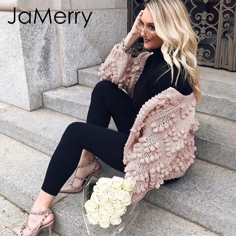 JaMerry Hairball вязаный женский свитер Повседневный длинный рукав с круглым вырезом