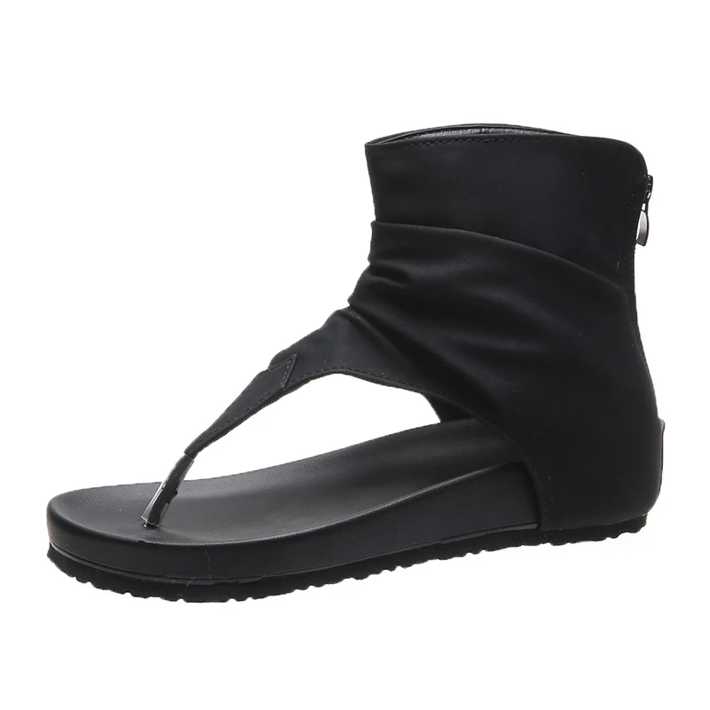 Женские босоножки сандалии-гладиаторы из искусственной кожи на плоской