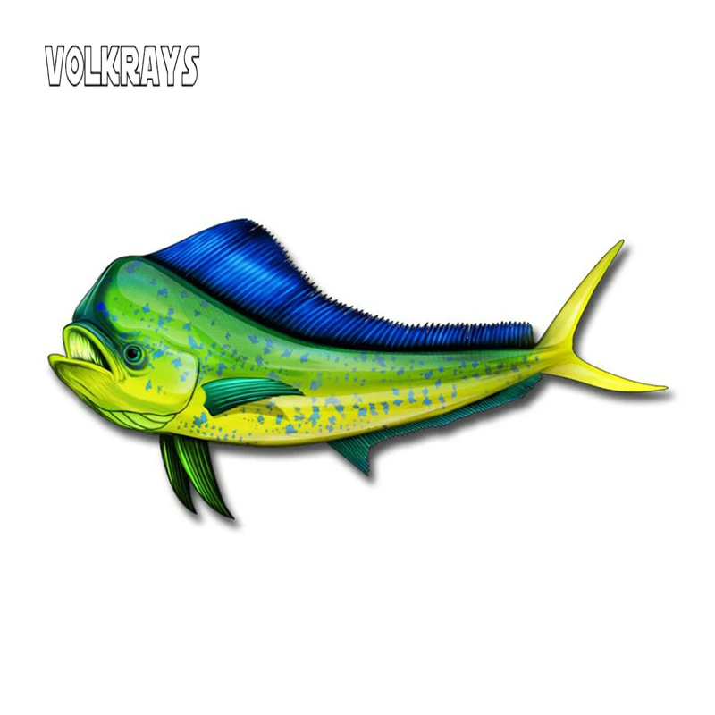 

Volkrays Colored Fish Car Stickers Funny Styling Vinyl Waterproof Sunscreen Creative Decal Decor Accessories PVC,13cm*6cm