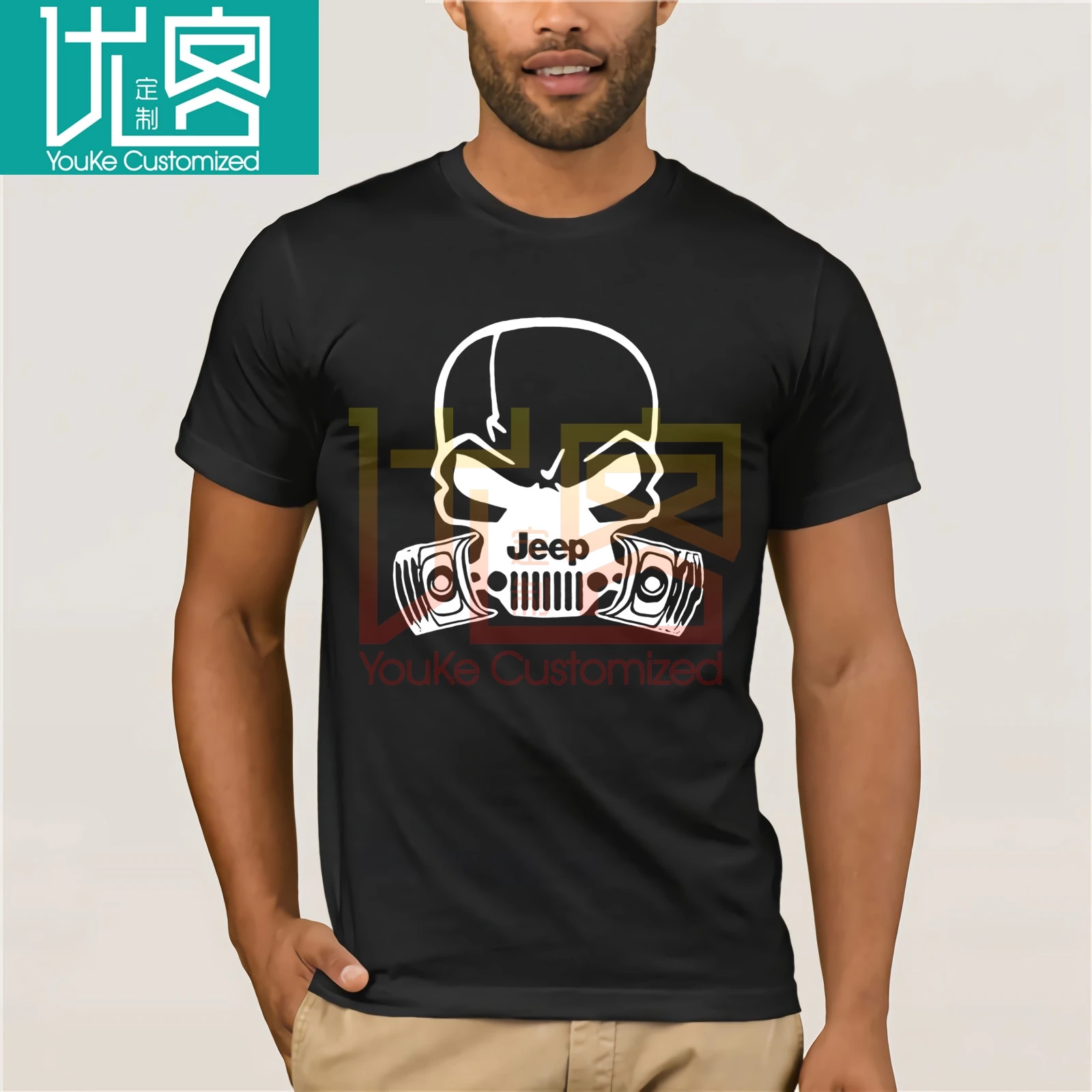 

Men 2020 Summer Round Neck men's T Shirt Tshirt Hipster Cool O Neck Tops Jeeps Skull Mask Hardcore Pistoncool Tees