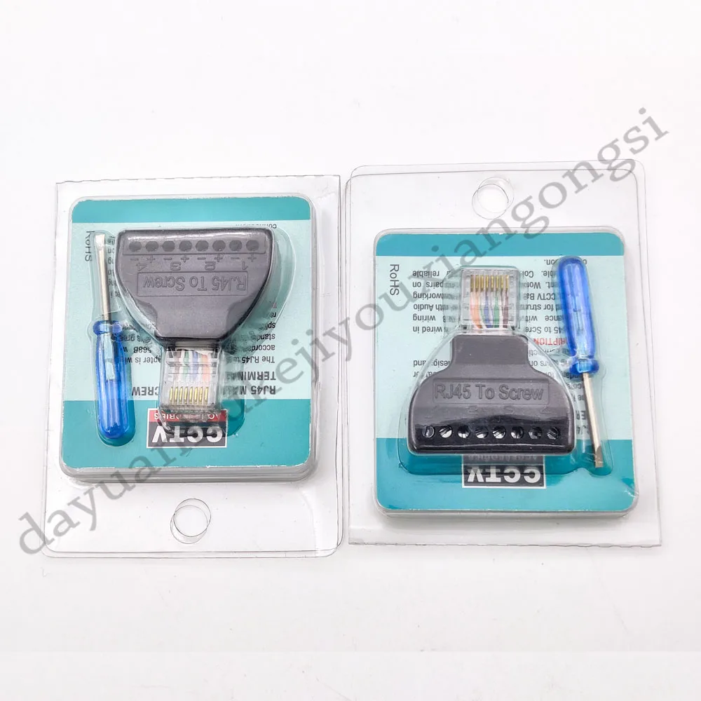 Bestellen 100 Stücke RJ45 Ethernet Stecker AUF 8 Pin AV Terminal Schraube Adapter Stecker New
