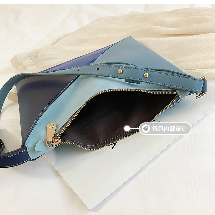 Модная женская сумка-мессенджер из кожи пу под замшу Геометрическая Лоскутная