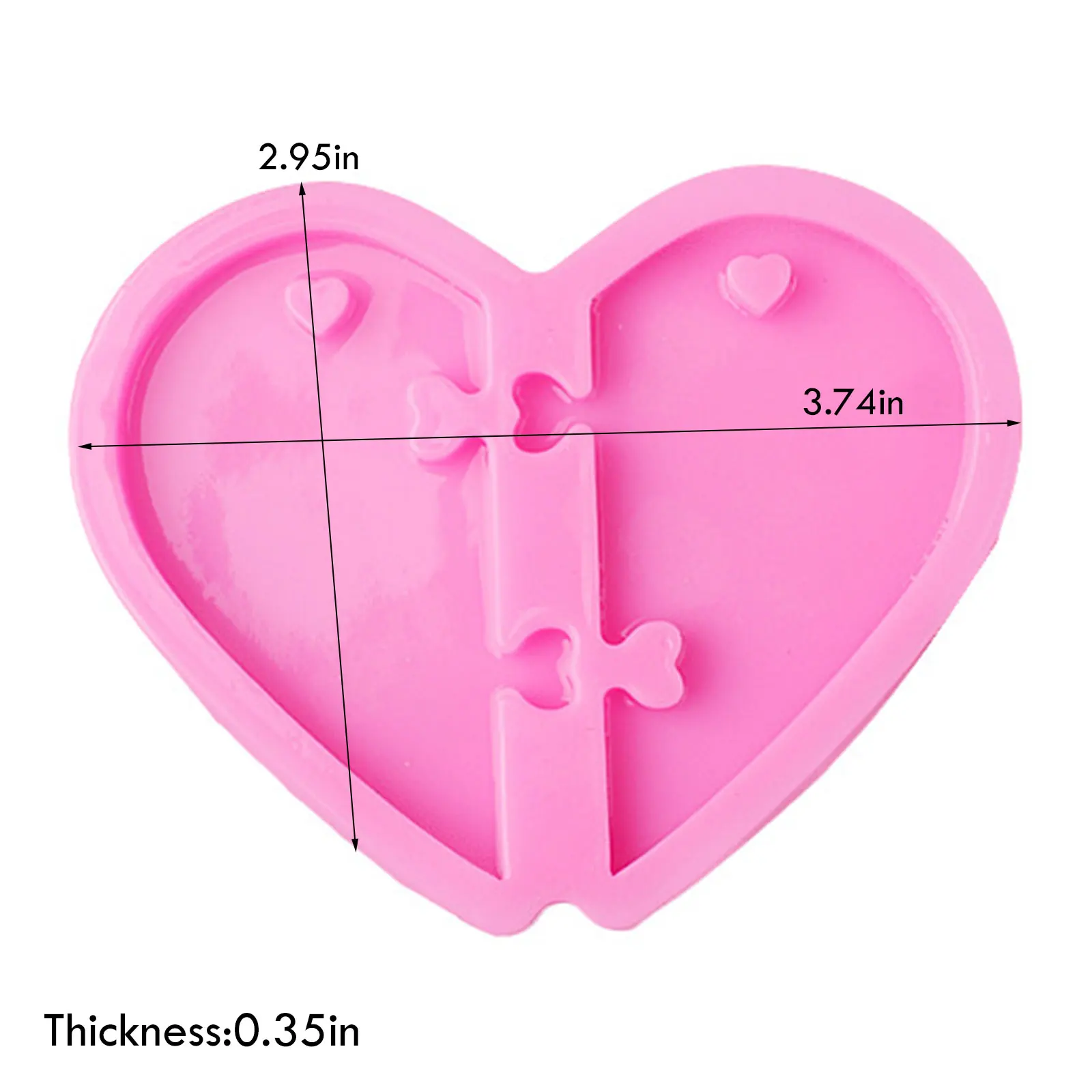 

Split Heart Making Necklace Silicone Mold Jewelry Making Keychain Epoxy Resin Molds Fondant Candy Chocolate Cupcake Topper Mould