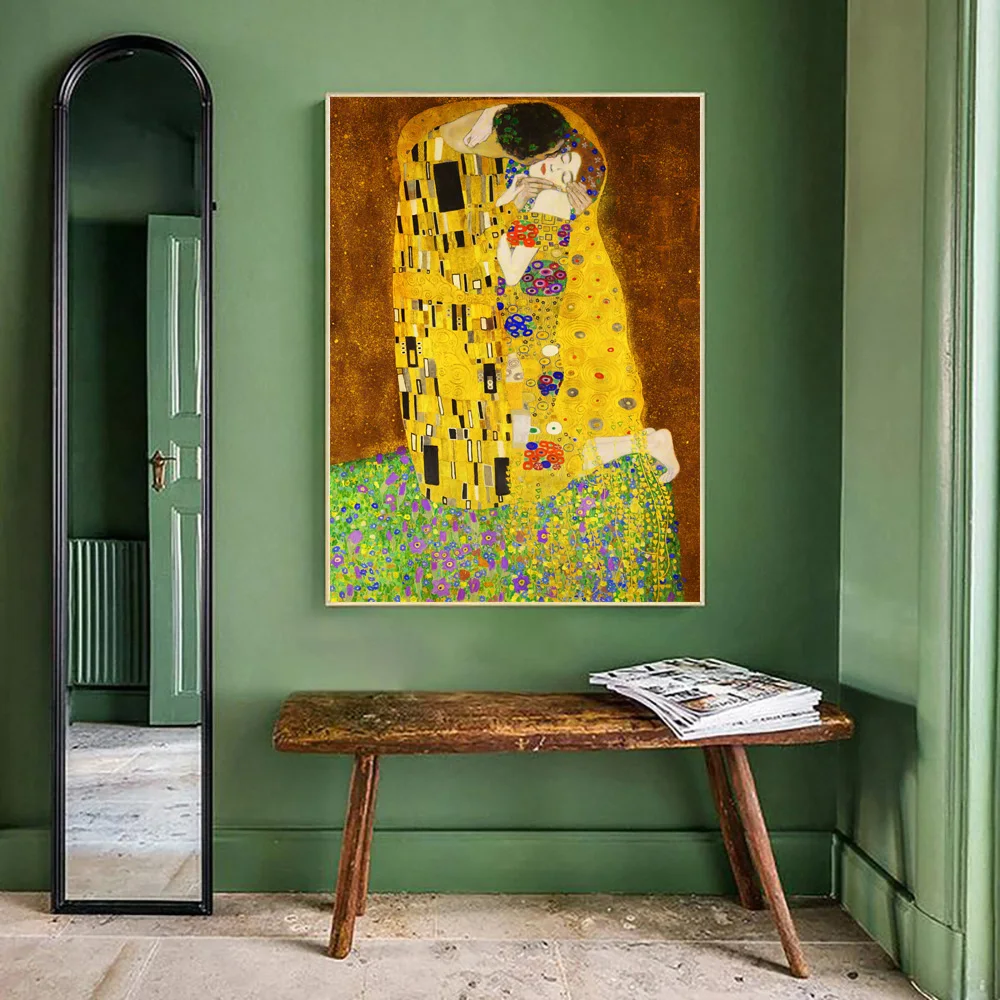 Густав Климт поцелуй Художественная печать на холсте всемирно известная картина