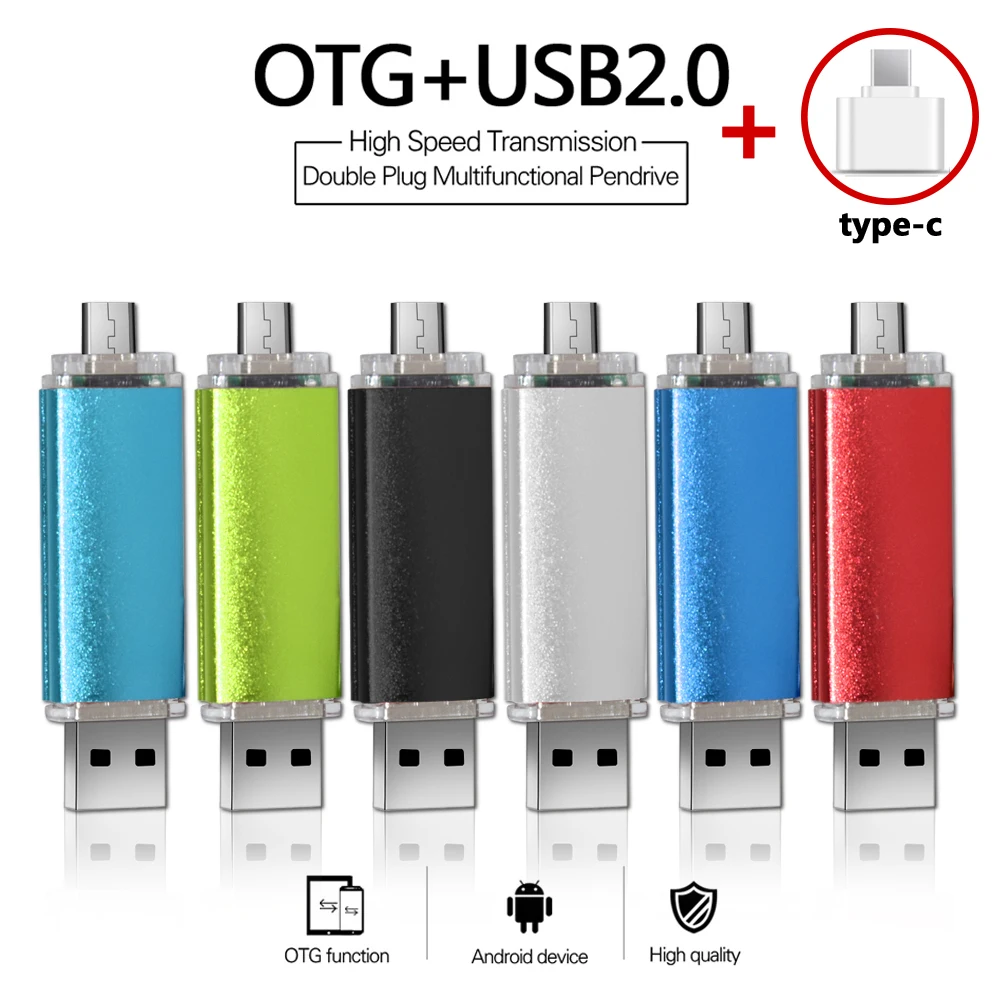 

High Speed OTG USB Flash Drive 128gb Pen Drive 64gb 32gb 16gb Pendrive 2 in 1 Micro Usb Stick for Android SmartPhone Flash Drive