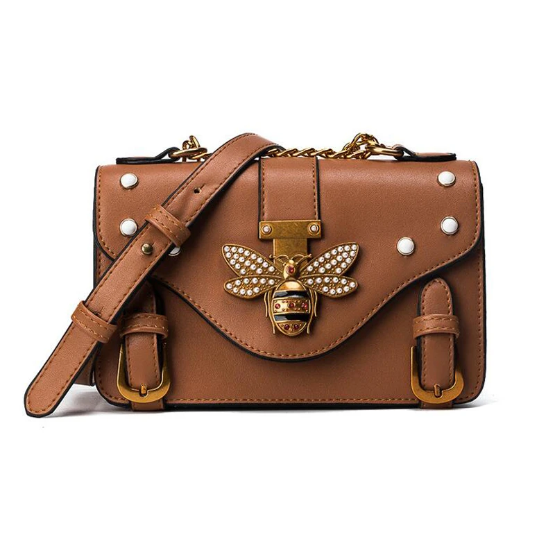 Женская сумка мессенджер модная брендовая дизайнерская в стиле ретро с декором