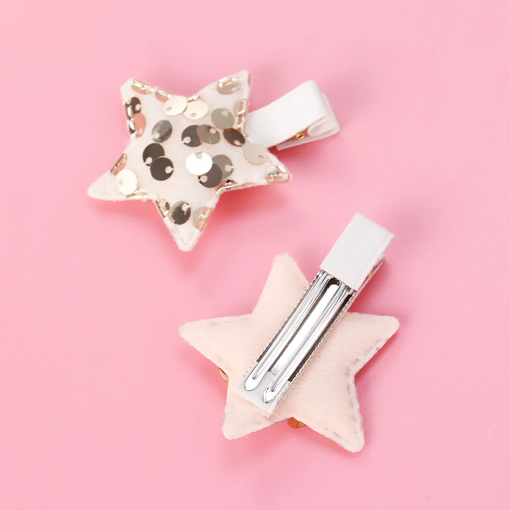 

8pcs Star Hair Clips Bling Bling Colorful Sequins Hairpin Barrette for Kids Toddlers Girls