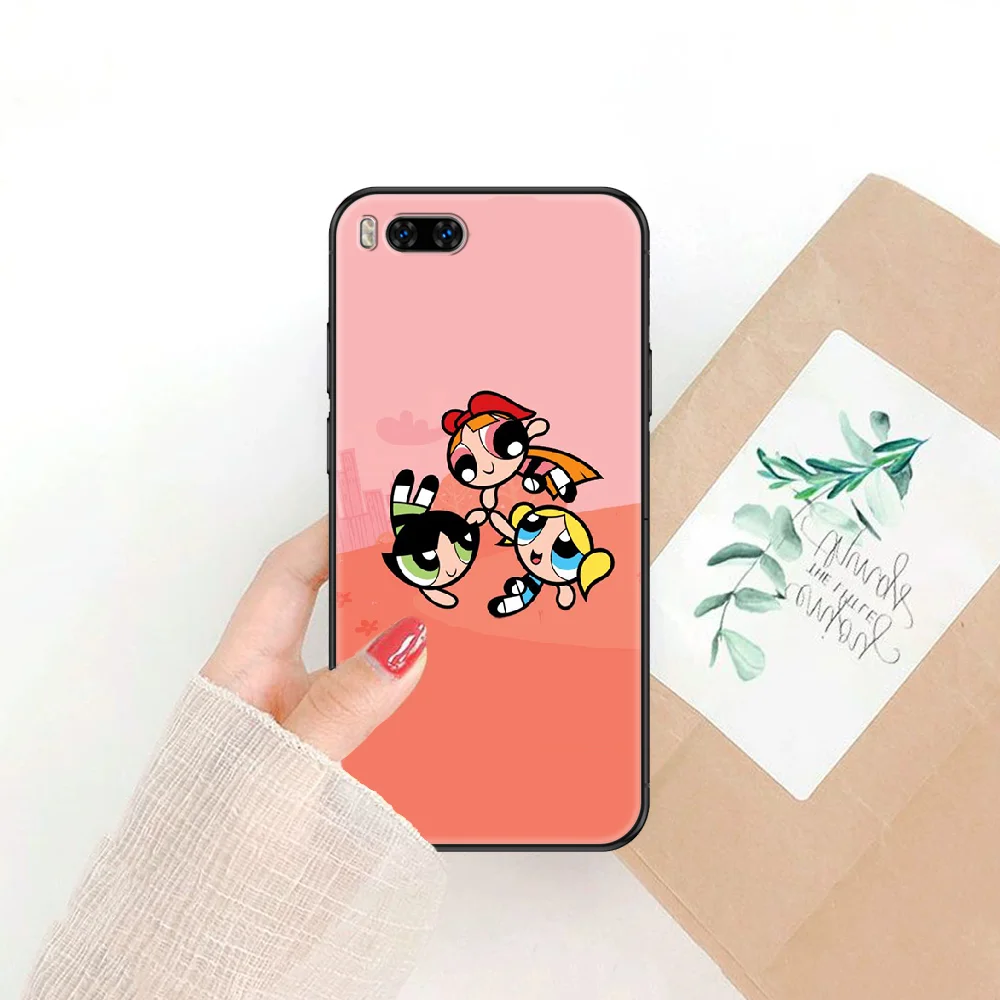

Cartoon Powerpuffs Girls Phone case For Xiaomi Mi Max Note 3 A2 A3 8 9 9T 10 Lite Pro Ultra black luxury cell cover soft Etui