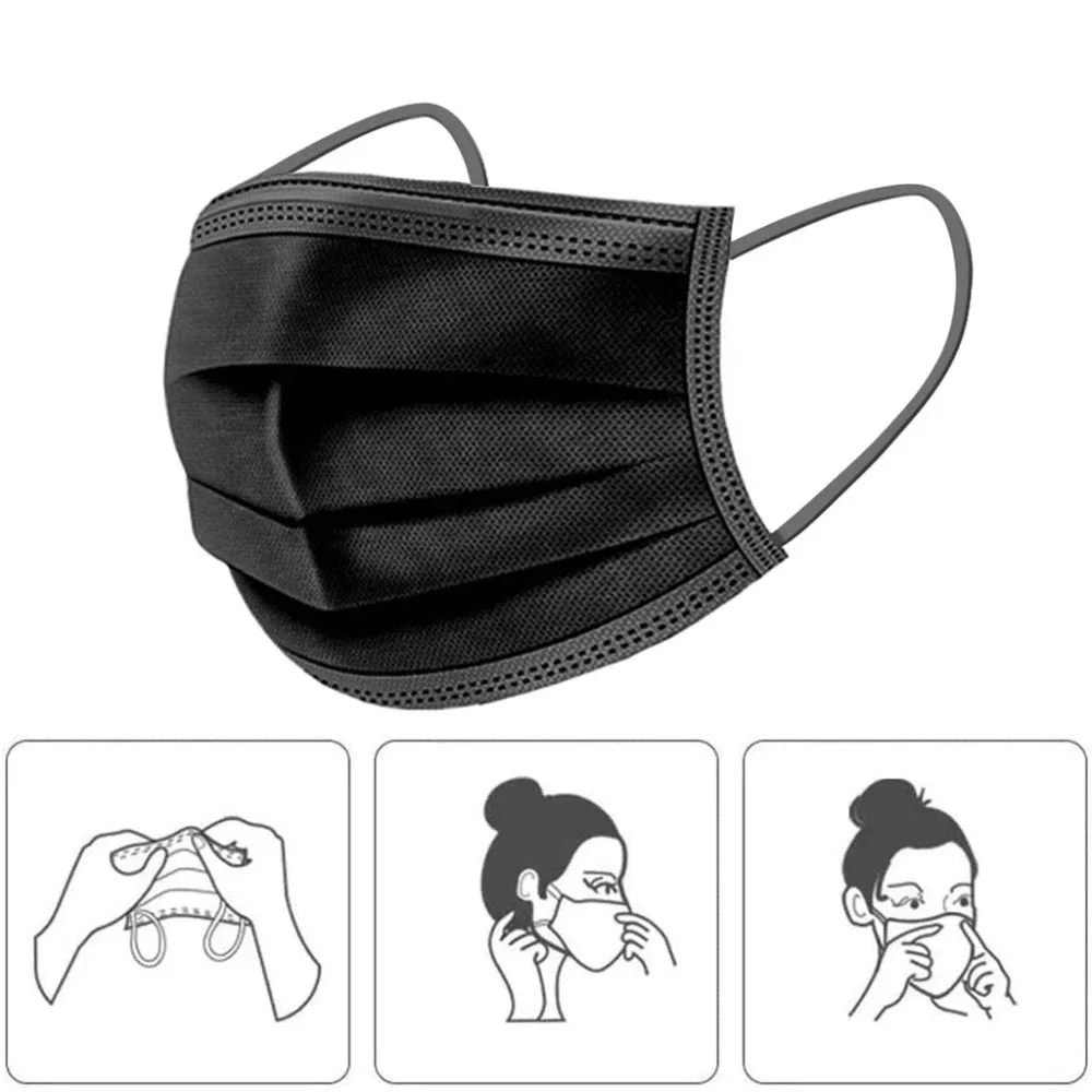 

50Pcs Masks 12h Fast Shipping Disposable Child Mask Children's Face Mask 3-layer Disposable Non-woven Fabric Kid Protection Mask