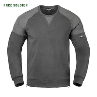 free soldier fleece mens autumn and winter outdoor thickening fleece collar coat round collar warm bottoming shirt