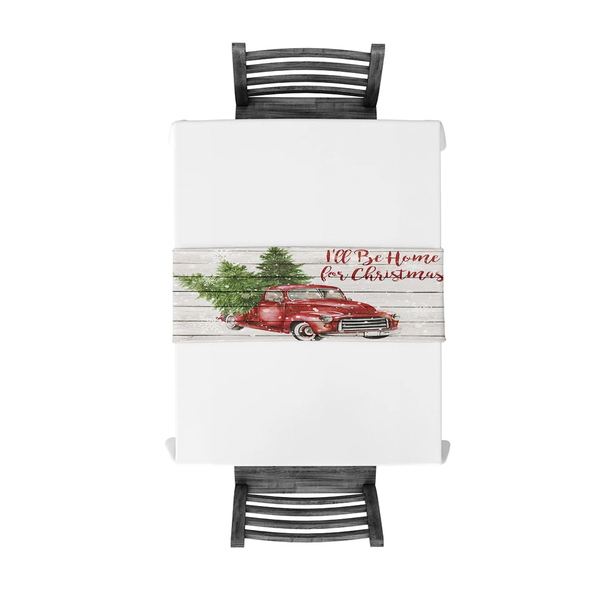 Рождественская елка красная деревянная доска напечатанная настольная дорожка