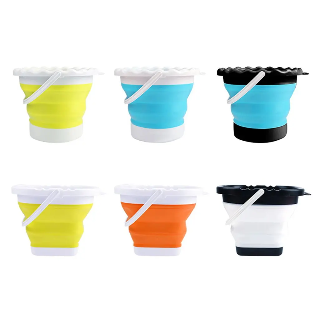 

Folding Bucket Portable Silicone Outdoor Round Space Saving Travel Fishing Art Anti Splash Folding Bucket