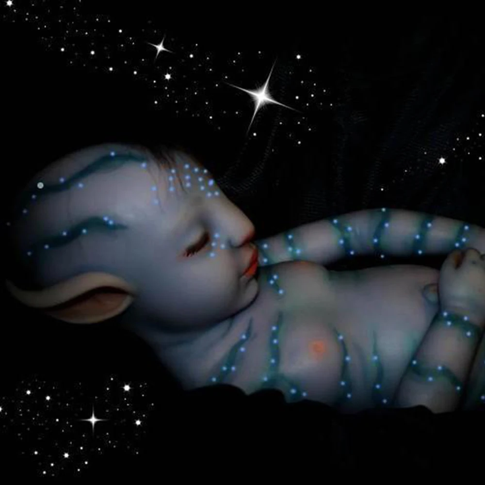 

Hoomai 20Inches Bebe Avatar Reborn Doll Newborn Boys Night Light Full Vinyl Alive Doll Toys Gift For Children