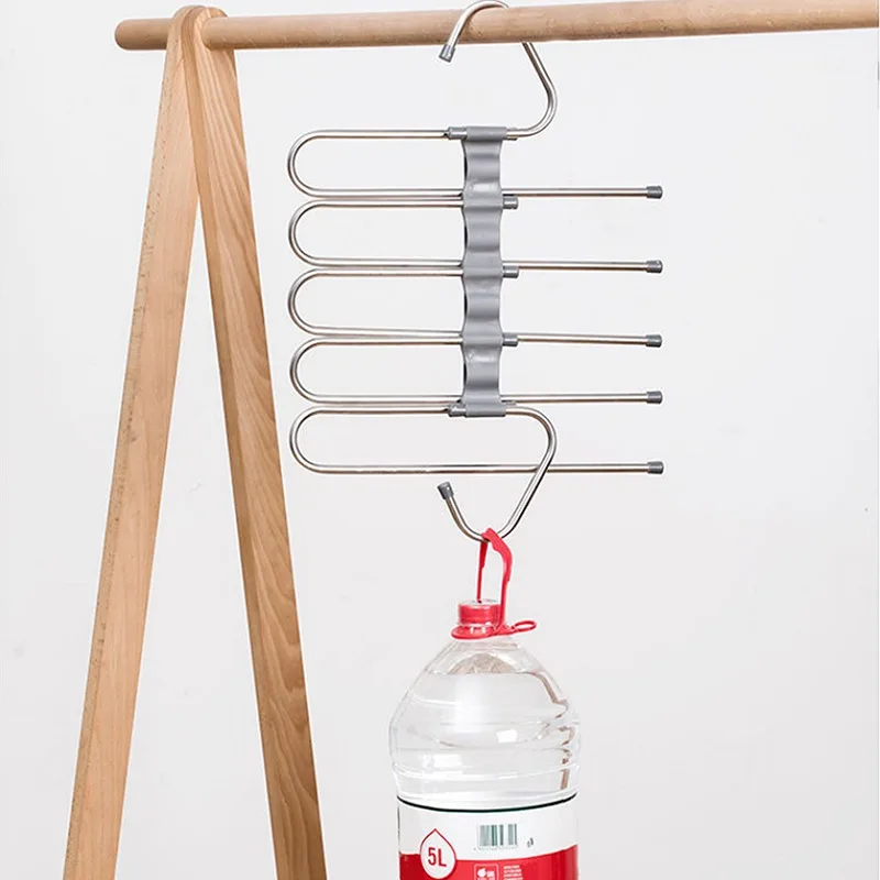 

Closet Organizer Pants Hanger for Clothes Storage Items Space Saving Wall Coat Rack Multifunctional Portable 5 in1 Clothes Hooks