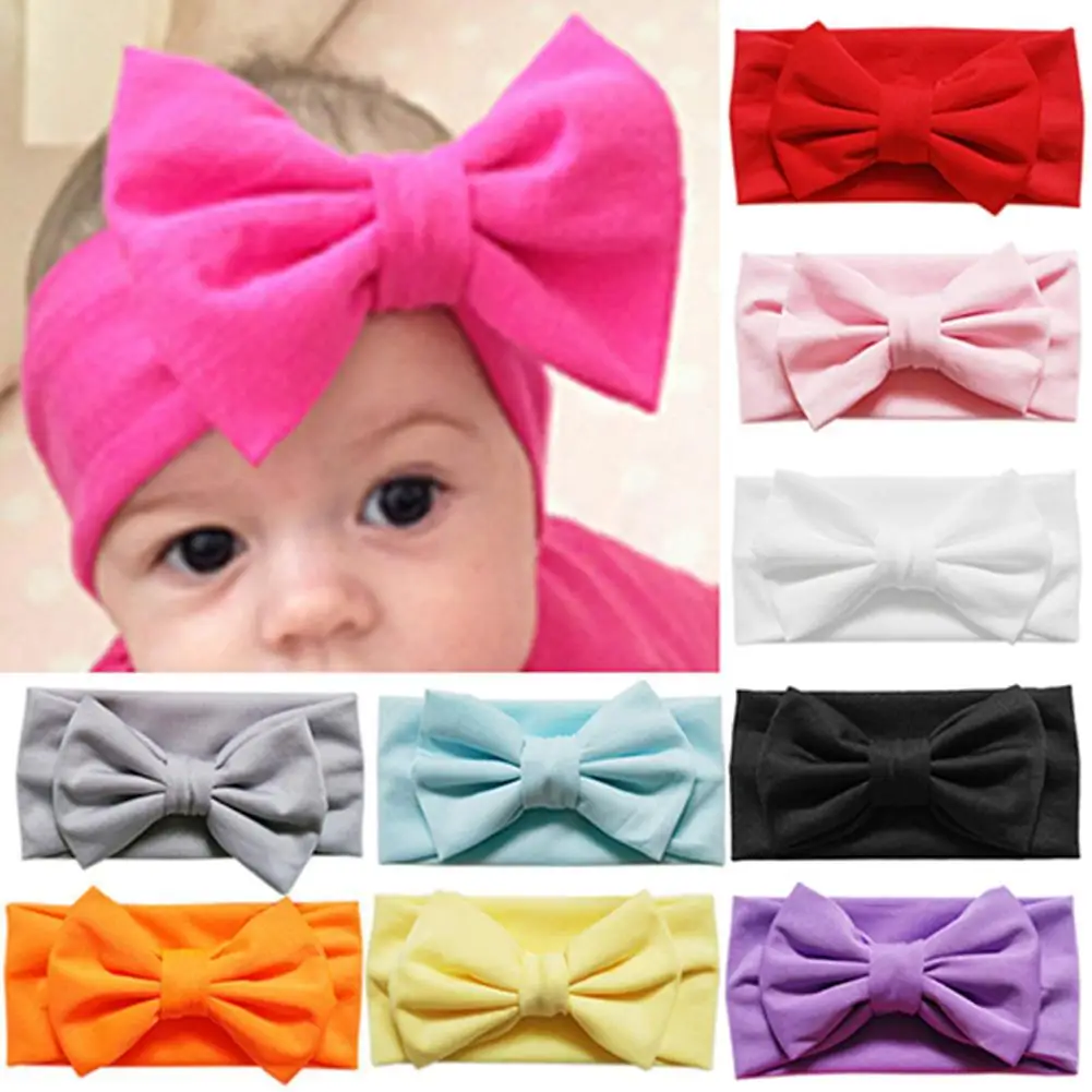 

Hot Sales!!!Cute Baby Toddler Solid Candy Color Bowknot Bow Stretch Headband Hair Band Accessory